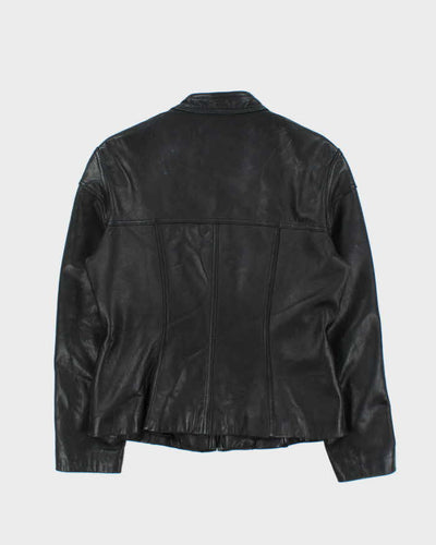 Vintage Y2K 00s Women's Black Soft Leather Cafe Racer Jacket - XL
