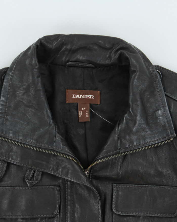 Vintage Y2K 00s Women's Danier Contrast Stitch Leather Jacket - S