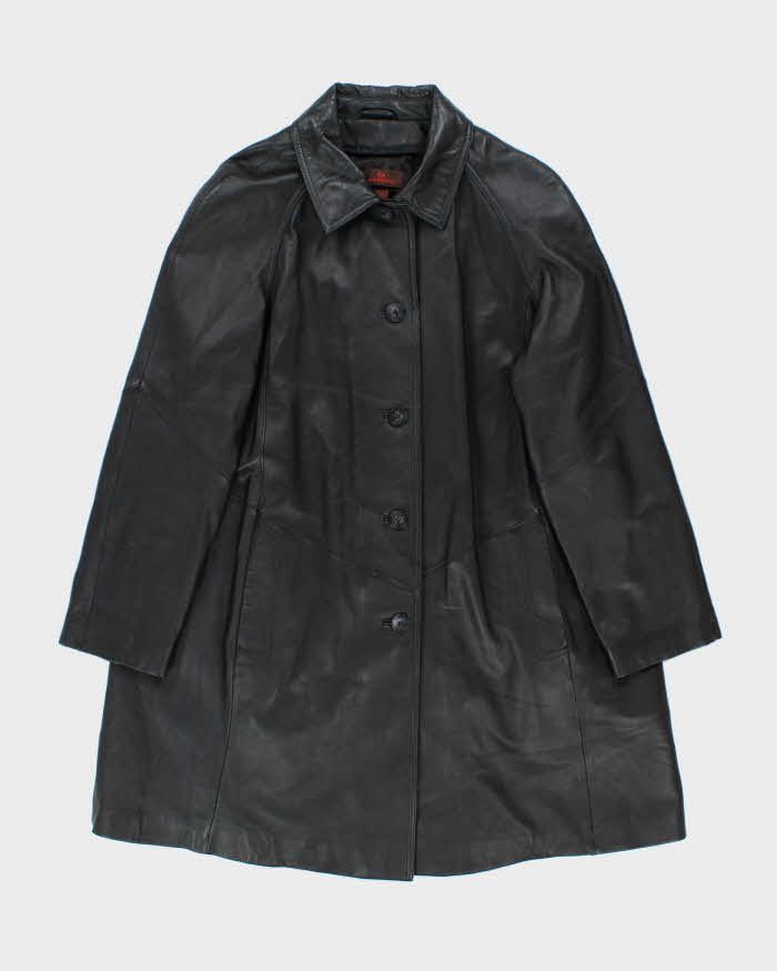 Vintage Y2K 00s Women's Danier Oversized Leather Mac - M