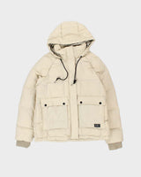Eddie Bauer Women's Cream Boxy Down Filled Hooded Puffer Jacket - M