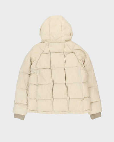 Eddie Bauer Women's Cream Boxy Down Filled Hooded Puffer Jacket - M
