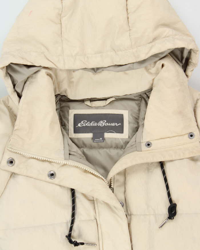 Eddie Bauer Women's Cream Boxy Down Filled Hooded Puffer Jacket - M