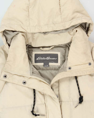Eddie Bauer Women's Cream Boxy Down Filled Hooded Puffer Jacket - M