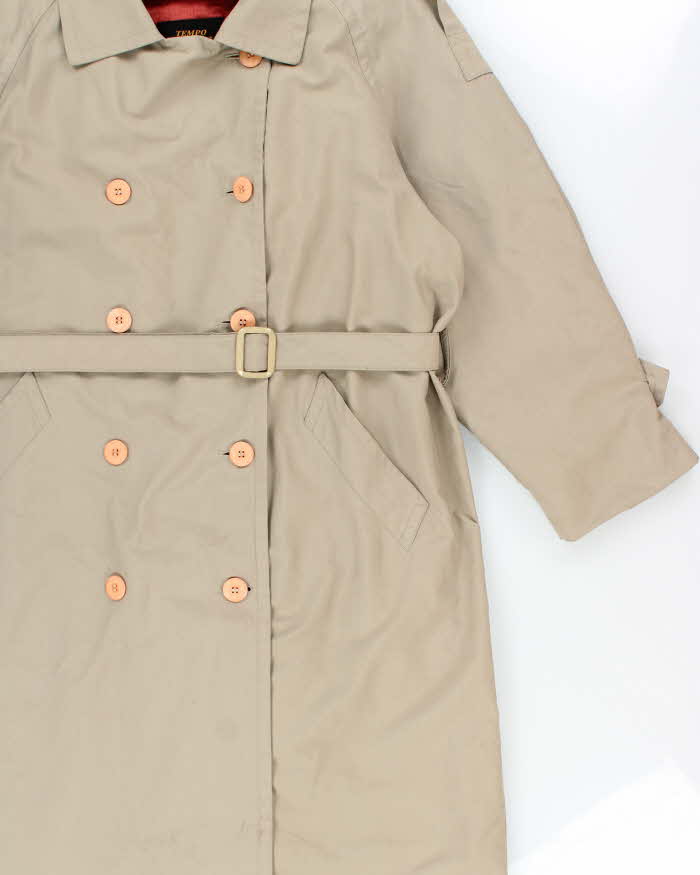 Vintage 1980s Women's Beige London Fog Insulated Trench Coat - XL