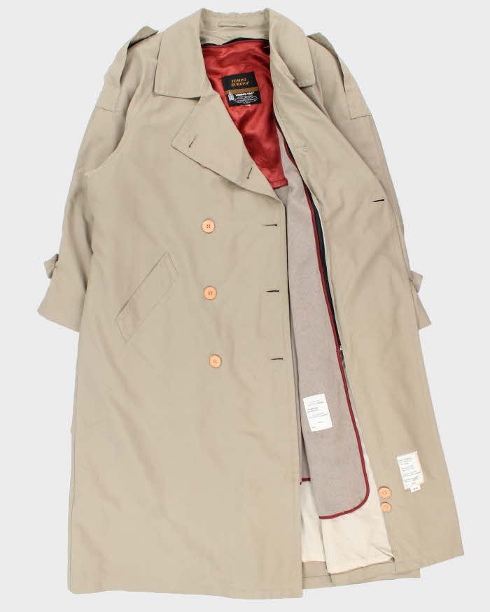 Vintage 1980s Women's Beige London Fog Insulated Trench Coat - XL