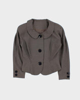 Vintage Dogtooth Cropped Blazer Jacket - S