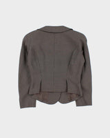 Vintage Dogtooth Cropped Blazer Jacket - S