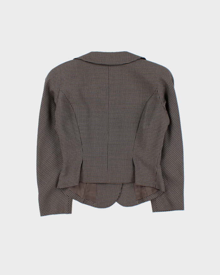 Vintage Dogtooth Cropped Blazer Jacket - S