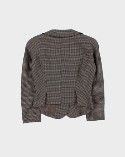 Vintage Dogtooth Cropped Blazer Jacket - S