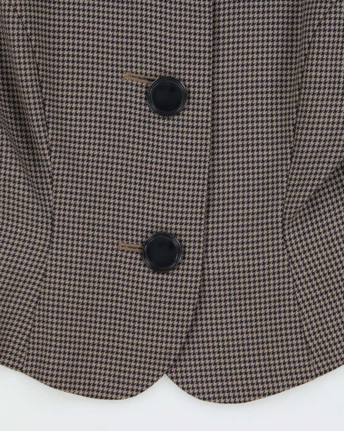 Vintage Dogtooth Cropped Blazer Jacket - S