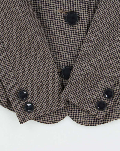 Vintage Dogtooth Cropped Blazer Jacket - S