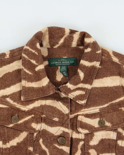 Vintage 00s Lauren Ralph Lauren Women's Zebra Print Denim Jacket - M