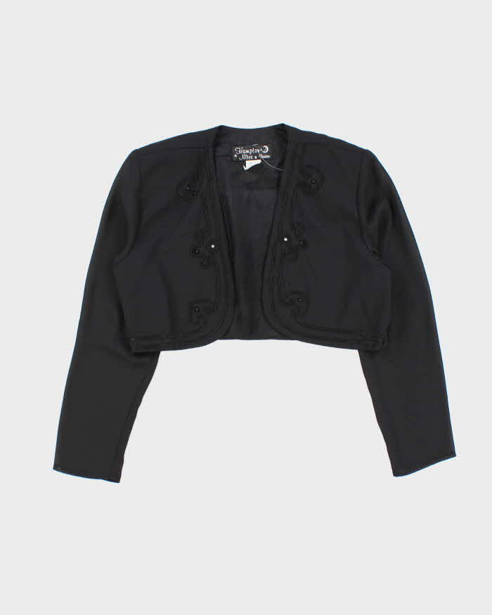 Vintage 1990s Women's Embroidered Bolero Party Jacket - M