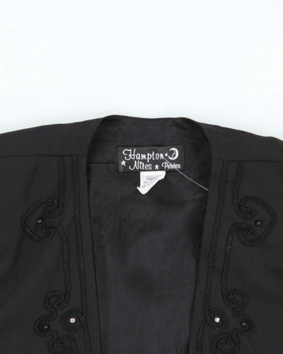 Vintage 1990s Women's Embroidered Bolero Party Jacket - M