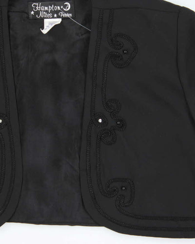 Vintage 1990s Women's Embroidered Bolero Party Jacket - M