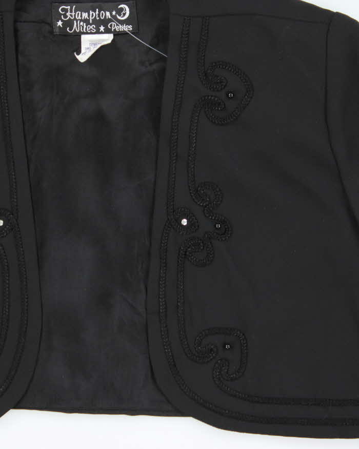 Vintage 1990s Women's Embroidered Bolero Party Jacket - M