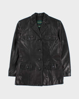 Vintage 1990s Women's Black Danier Leather Jacket - M