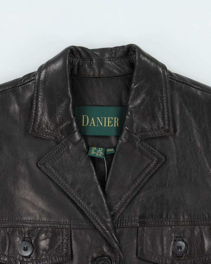 Vintage 1990s Women's Black Danier Leather Jacket - M