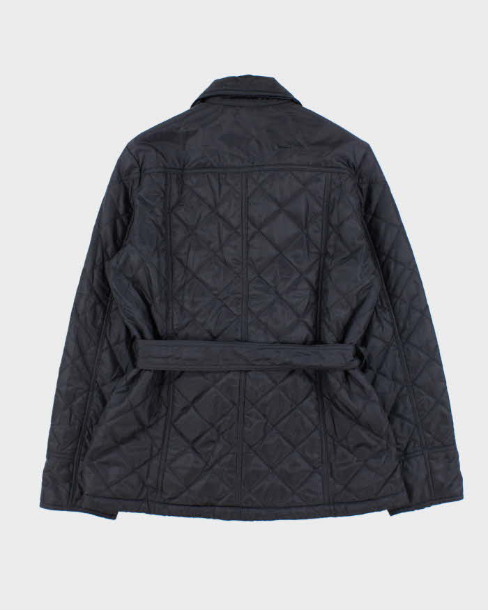 Vintage Women's Navy Brooks Brothers Quilted Belted Jacket - S