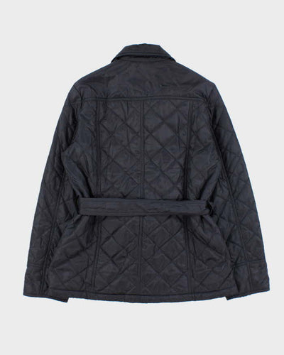 Vintage Women's Navy Brooks Brothers Quilted Belted Jacket - S