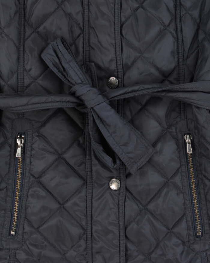 Vintage Women's Navy Brooks Brothers Quilted Belted Jacket - S