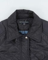 Vintage Women's Navy Brooks Brothers Quilted Belted Jacket - S