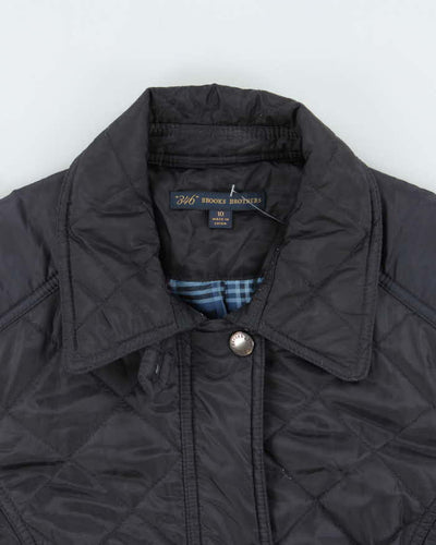 Vintage Women's Navy Brooks Brothers Quilted Belted Jacket - S