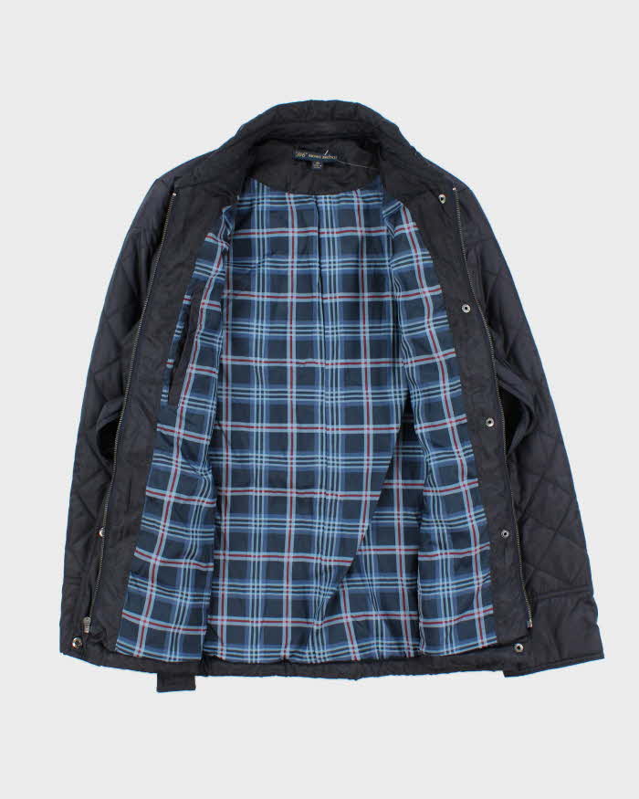 Vintage Women's Navy Brooks Brothers Quilted Belted Jacket - S