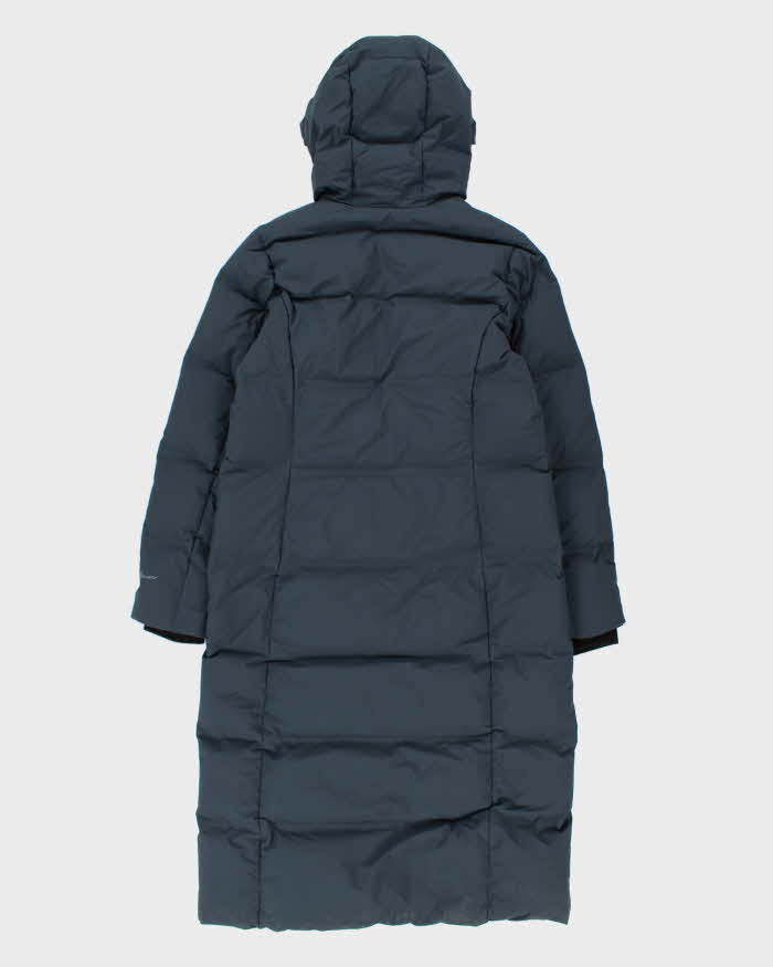 Eddie Bauer Women's Blue Down Filled Long Hooded Puffer Jacket - M