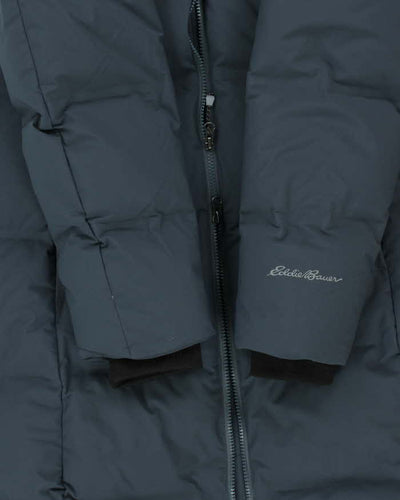 Eddie Bauer Women's Blue Down Filled Long Hooded Puffer Jacket - M