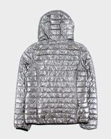 Vintage Women's DKNY Sport Silver &amp; Black Reversible Puffer Jacket - M