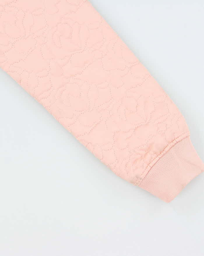 Vintage Women's Baby Pink Guess Quilted Bomber Jacket - XS