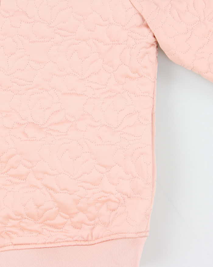 Vintage Women's Baby Pink Guess Quilted Bomber Jacket - XS