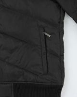 Vintage Women's Y2K 00s Burberry Black Label Down Filled Nova Check Lined Fur Trim Collared Puffer Jacket - M