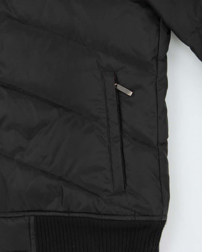 Vintage Women's Y2K 00s Burberry Black Label Down Filled Nova Check Lined Fur Trim Collared Puffer Jacket - M