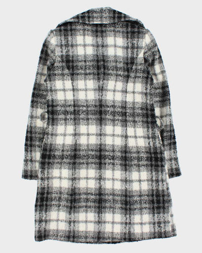 Vintage Women's DKNY Check Wool Blend Overcoat - XS