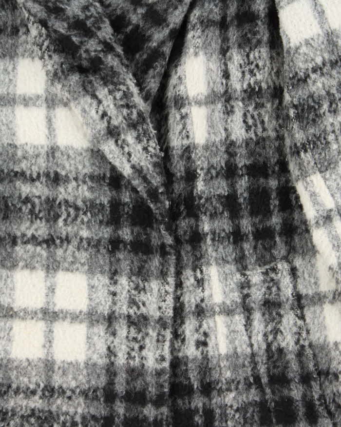 Vintage Women's DKNY Check Wool Blend Overcoat - XS