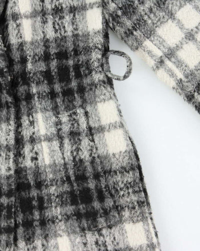 Vintage Women's DKNY Check Wool Blend Overcoat - XS
