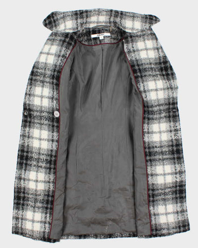 Vintage Women's DKNY Check Wool Blend Overcoat - XS