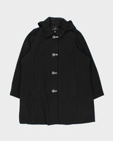 Vintage 00s Women's Black London Fog Weatherproof Hooded Overcoat - XL