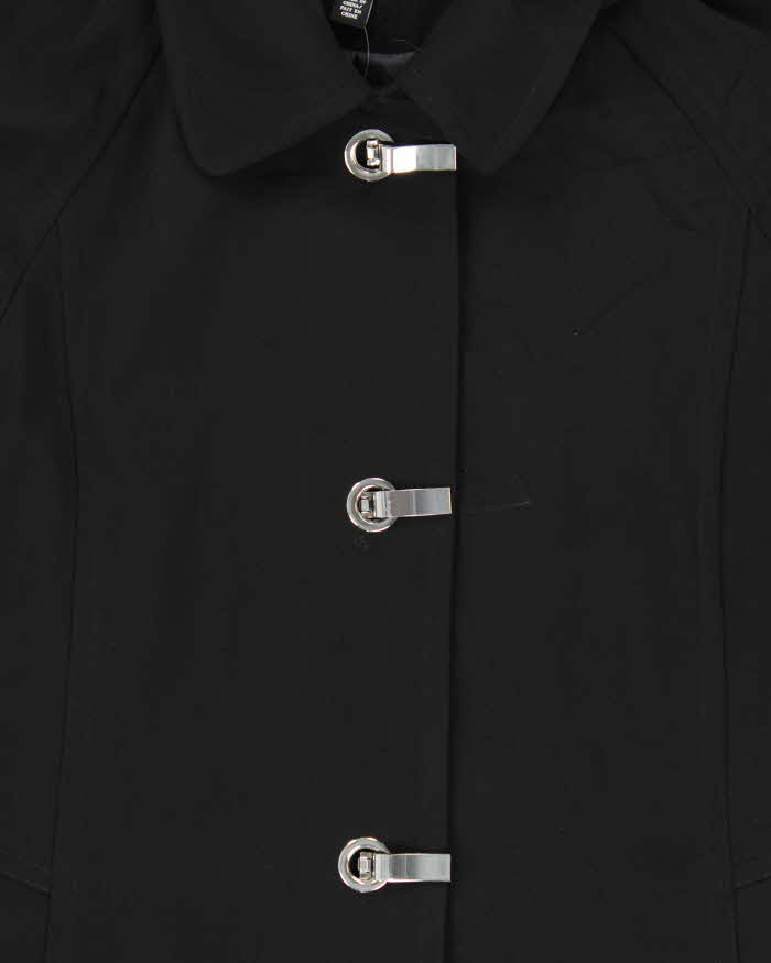 Vintage 00s Women's Black London Fog Weatherproof Hooded Overcoat - XL