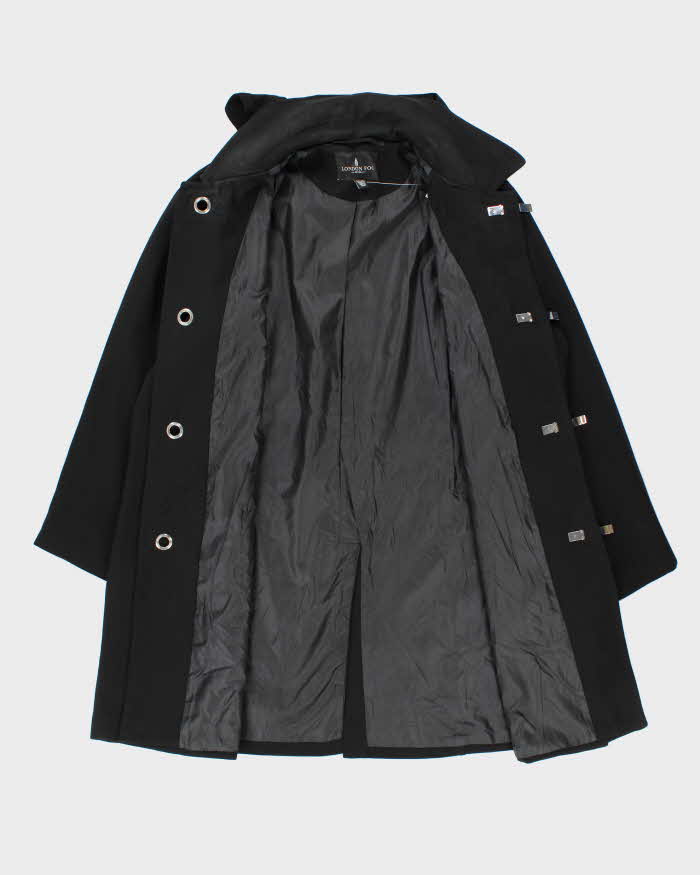 Vintage 00s Women's Black London Fog Weatherproof Hooded Overcoat - XL