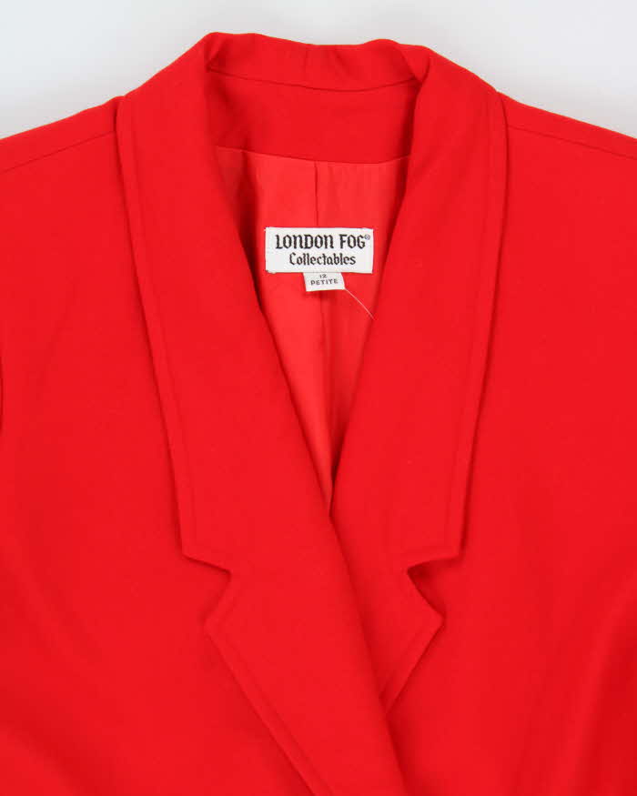 Vintage 1980s Women's London Fog Double Breasted Wool Overcoat - M