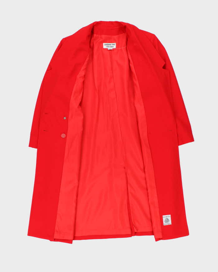 Vintage 1980s Women's London Fog Double Breasted Wool Overcoat - M