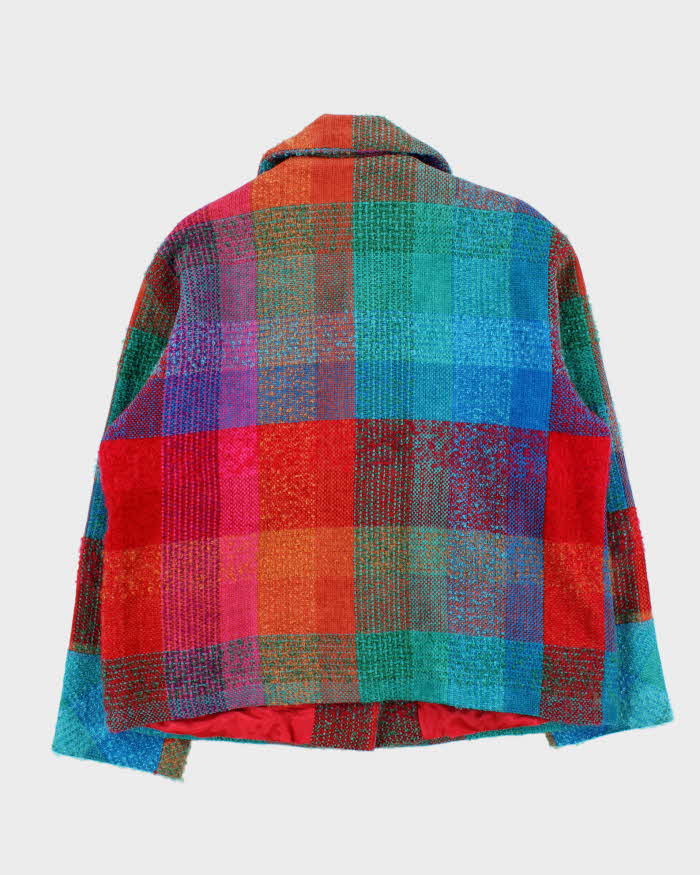 Vintage 00s Avoca Patchwork Irish Mohair Blend Boxy Jacket - L