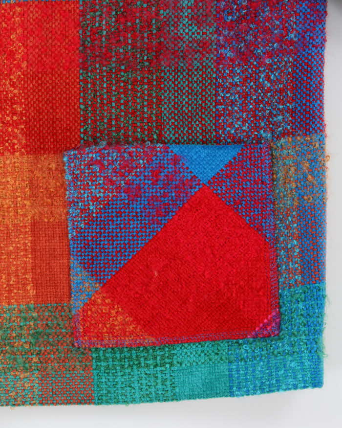 Vintage 00s Avoca Patchwork Irish Mohair Blend Boxy Jacket - L