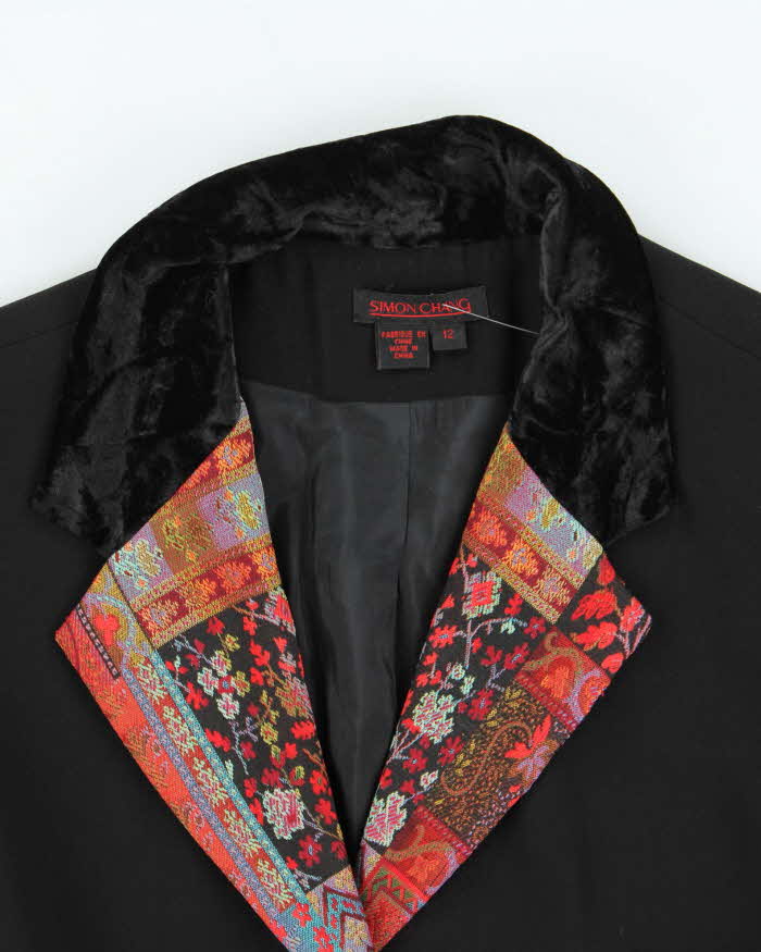Vintage 1990s Women's Simon Chang Sequined Kiss Lock Pocket Blazer - L