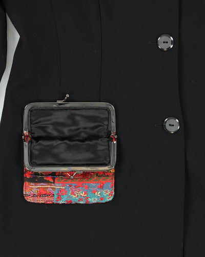 Vintage 1990s Women's Simon Chang Sequined Kiss Lock Pocket Blazer - L