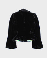 Vintage Y2K 00s Women's Till The End Velour Silk Lined Flared Cuff Blazer - XS