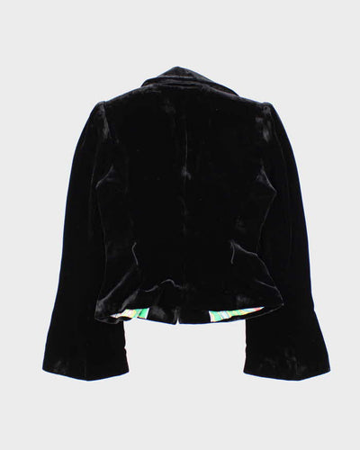 Vintage Y2K 00s Women's Till The End Velour Silk Lined Flared Cuff Blazer - XS